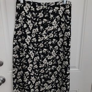 Floral black maxi skirt